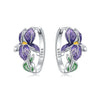 Silver Flower and Plant Series Purple Iris Earrings Wedding Party Gifts for Ladies Jewelry Gifts - Image 7