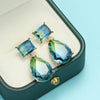 Wedding Jewelry Silver Green Tourmaline Drop Earrings for Women Green Tourmaline Gemstone Earrings Jewelry Gift - Image 1