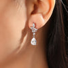 Vintage Cubic Zirconia Pear-shaped Drop Earrings Charm Bridal Wedding Party Woman Hoops Woman - Image 6