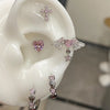 1 Pcs Pink Love Heart Wings Star Pendant Ear Bone Nail 316L Stainless Steel Piercing Earring Y2K Punk Jewelry Women Accessories - Image 1