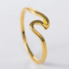 Women Stainless Steel Wave Ring Minimalist Statement Daily Beach Party Finger Jewelry - Image 5