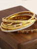 316L Stainless Steel Bangle Bracelet with Cubic Zirconia Details in Gold-Tone - Image 40
