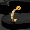 Titanium C-Shaped Hoop Earring with CZ 16G Dainty Half Circle Open Hoop Helix Earlobe Piercing Jewelry - Image 4