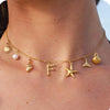 Starfish Shell Initial Necklace Gold Plated Stainless Steel Charm Necklaces Surfer Girl Summer Beach Gift - Image 26
