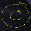 2pcs Silver Four-leaf Flower Necklace Bracelet Set for Women Adjustable Link Chain Necklace Set Jewelry Gift - Image 4