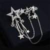 Skeds Elegant Women Men Star Chains Crystal Brooch Badges Shining Unisex Clothing Coat Tassel Pin Jewelry - Image 5