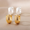 Small Stainless Steel Chunky Hoop Earrings in Gold-Tone and Silver-Tone - Image 6