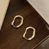 Irregular Wavy Pleated Hoop Earrings in Stainless Steel - Image 11