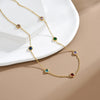 Zirconia Charm Crystal Necklace Bracelets For Women Stainless Steel Link Chain Rainbow Rhinestone Accessory - Image 1