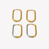 Dual Color Long O-ring Hoop Earrings 316L Stainless Steel Women's Earrings Gold Plated Jewelry - Image 2