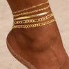 5Pcs/7pcs Gold Plated Anklet Cuban Link Figaro Paperclip Rope Herringbone Chain Anklets Set Gift for Women Girls - Image 1