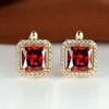 Square Stone Green Zircon Hoop Earrings Cute Female Crystal Birthstone Earrings Boho Gold Color Small Earrings For Women Jewelry - Image 10
