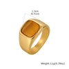 Stylish Square Stone Ring for Men, Stainless Steel Signet Ring,Birthday Party Gift for Him Dad - Image 12