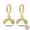Silver Double stirrup Bee firefly zircon zircon Earrings for Women Jewelry Wedding Birthday mom Gift - Image 11