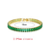 Emerald Cubic Zirconia CZ Tennis Bracelets for Women Gold Plated Charm Green Female Bangles Wedding Jewelry Gift - Image 20