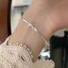 Ftcy Simple Sweet Bow Bracelets for Women Girls Sparkling Ribbon Bowknot Snake Chain Bangle Chain Bracelet Party Jewelry Gifts - Image 1