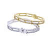 Micro Pave Bling CZ Cubic Zirconia Paper Clip Link Chain Bracelet 16cm Geometric Women Girl Jewelry Bangle - Image 3
