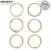Clicker Hoop Body Jewelry with Slim Curved Profile in Gold-Tone or Silver-Tone - Image 1