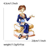 Enamel Glasses Book Brooch for Women Unisex Rhinestone Quill Pen School Supplies Drawing Board Pins Party Friend Gifts Accessory - Image 12