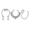 3Pcs Fake Nose Ring Magnetic Septum Ring Fake Nose Ring Hoop Stainless Steel Horseshoe Clip On Nose Ring No-Pierced Septum Ring - Image 11