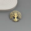 design hollow round tree of life stainless steel gold-plated brooch, and pin, men's suit badge - Image 6