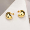 Tobest European Style Punk Geometric Half Metal Big Ball Round Earrings for Women Girls Party Accessories - Image 23
