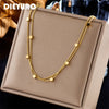 316L Stainless Steel 2 In 1 Small Cube Chains Necklace For Women Gold Silver Color Girls Choker Party Jewelry Gifts - Image 1