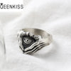 Qeenkiss Silver Vintage Hand Eye Rings for Men Male Birthday Wedding Party Christmas Boyfriend Father Gifts - Image 1