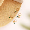 Stone Hoop Earrings for Women Star Sun Starfish Charms Stainless Steel Huggie Earrings Jewelry - Image 3