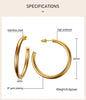 Chunky C-Shaped Hoop Earrings with Four Diameter Options - Image 9