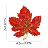 Colored Rhinestone Maple Leaf Brooch Leaf Shape Enamel Cardigan Clip Sparkling Brooch Pins Unisex - Image 6