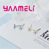 Silver Color Clover Stud Earrings Bright Zircon Earrings For Women Girl Jewelry - Image 4