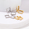 Minimalist Square Rectangle Hoop Earrings For Women Elegant Gold Color Huggie Hoops Anniversary Jewelry - Image 1