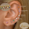 1PC Stainless Steel Birthstone Mini Stud Earrings 12 Constellation Cartilage Butterfly Earring Hypoallergen Piercing Jewelry - Image 1