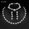 Simulated Pearl Crystal Bridal Jewelry Sets Simple Women Choker Necklace Earrings Bracelet Wedding Jewelry Sets - Image 8