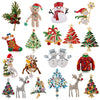 Christmas Brooch Shiny Crystal Year Accessory Pin Snowman, Elk, Tree Series Decoration Jewelry Gift - Image 1