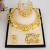Indian Color Necklace Earrings Bracelet Ring Set Elegant Hollowed-out Gold Bead Bridal Wedding Jewelry Sets Party Gift - Image 3