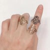 Geometric Filigree Flower Rings for Women Stainless Steel Vintage Four-leaf Clover Ring Birthday Jewelry Gift - Image 5