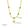 316L Stainless Steel Butterfly Moon Lock Blue Eyes Pendant Necklace For Women Multilayer Choker Chain Jewelry Gifts - Image 4