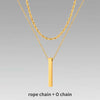 Mens Vertical Bar Necklaces,Stacking Stainless Steel Geometric Pendant with Wheat Rope Cuban Chain,Male Jewelry Gift - Image 9