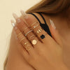 Twelve-Piece Adjustable Alloy Ring Set with Geometric Styles - Image 4