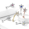 3PCS Heart Eyebrow Piercing Set Crystal Curved Barbell Piercing Flower Rook Earring Bulk CZ Star Eyebrow Ring Pack Daith Earring - Image 3
