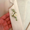 Vintage Enamel Flower Leaf Brooch, Mixed Style Pearl Rhinestone Brooch, Women's Wedding Party Elegant Jewelry Accessories - Image 29