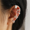 Geometric Double Layer Ear Cuff with Cubic Zirconia No Piercing Needed - Image 17