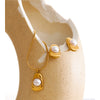 Tiger Stone Imitation Pearls Geometric Pendant Necklace Earrings Set for Women Jewelry - Image 5