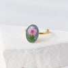 Stainless Steel Dried Flower Oval Rings For Women Eternal Flower Open Finger Ring Jewelry Wedding Band Gift - Image 13