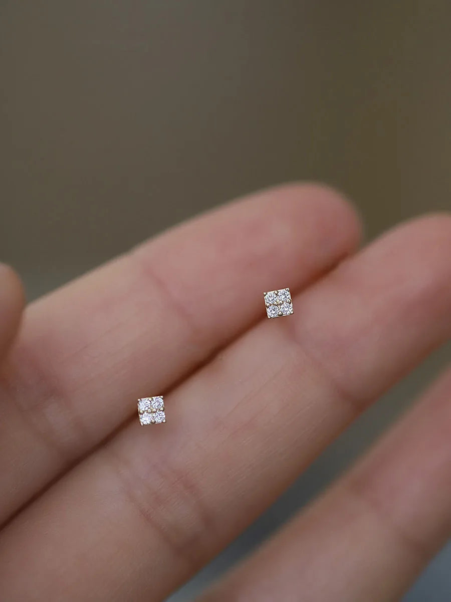 Crystal Stud Earrings in Floral and Butterfly Designs - Image 1