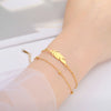 Feather Anklet Women Stainless Steel Double Layer Beads Chain Ankle Bracelet Summer Foot Accessory - Image 8