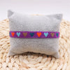 Adjustable Multicolor Heart Bead Bracelet with Woven Pattern - Image 75