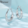 White Gold Plated Hoop Earrings Chunky Earring with Silver Ear Buckles Punk Women Ear Jewelry - Image 5